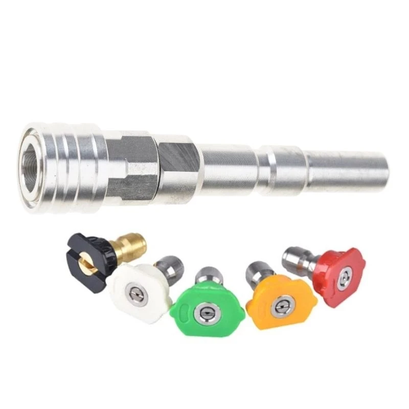 02DE High Pressure Car Washer Adapter 1/4in Quick with Nozzles