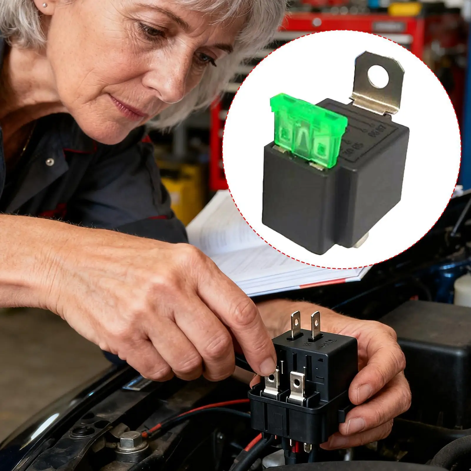 Automotive Relay 12v/24v Waterproof Fused Socket Holder 4pin 30a Waterproof Conversion Start Dc Relay for Truck Van Motorcycle