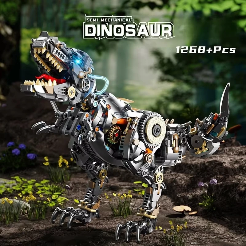 

Строительные блоки Mech Tyrannosaurus, полумеханическое соединение и шестерня, мульти шарнирная гибкая и подвижная настольная игрушка для мальчиков