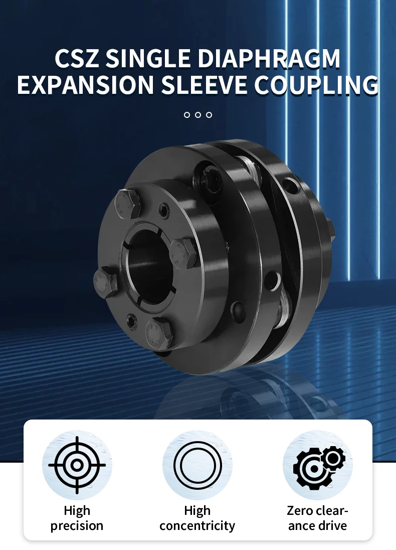 CSZ Membran-Erweiterungshülsenkupplung CNC-Werkzeugmaschine 45 # Getriebeteile der Stahlspindelkupplung mit hohem Drehmoment CSZ-94X86 – Detail 1