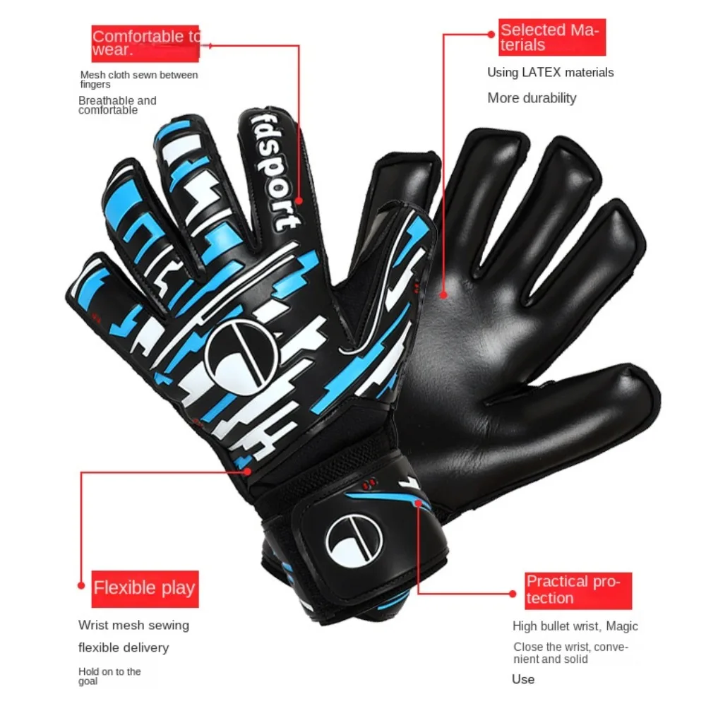 Anti Slip Goalkeeper Gloves Latex Thickened Kids Football Goalie Gloves Soft Protective Fingers Game Goalkeeper Gloves Soccer