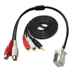 Biurlink Car Stereo Audio 2RCA Cable Adapter For BMW E60 E63 E64 E65 E66 E81 E82 E87 E88 E70 E90 E91 E92