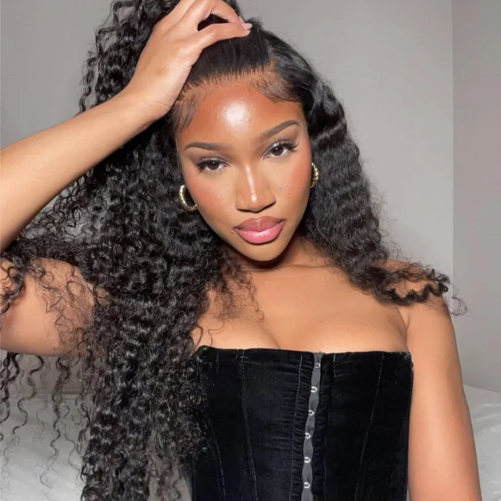 

15A Super Double Drawn Glueless Wig 13x6 Real HD Lace Front Brazilian Curly Hair Wigs Water Wave Human Hair Wigs For Black Women