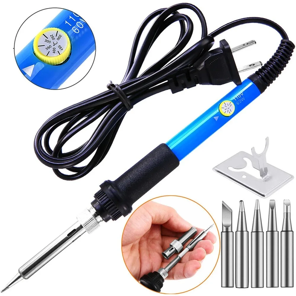 Mini Soldering Iron Adjustable Temperature Electric Solder Iron Rework Station Mini Handle Heat Pencil Welding Repair Tools 60W