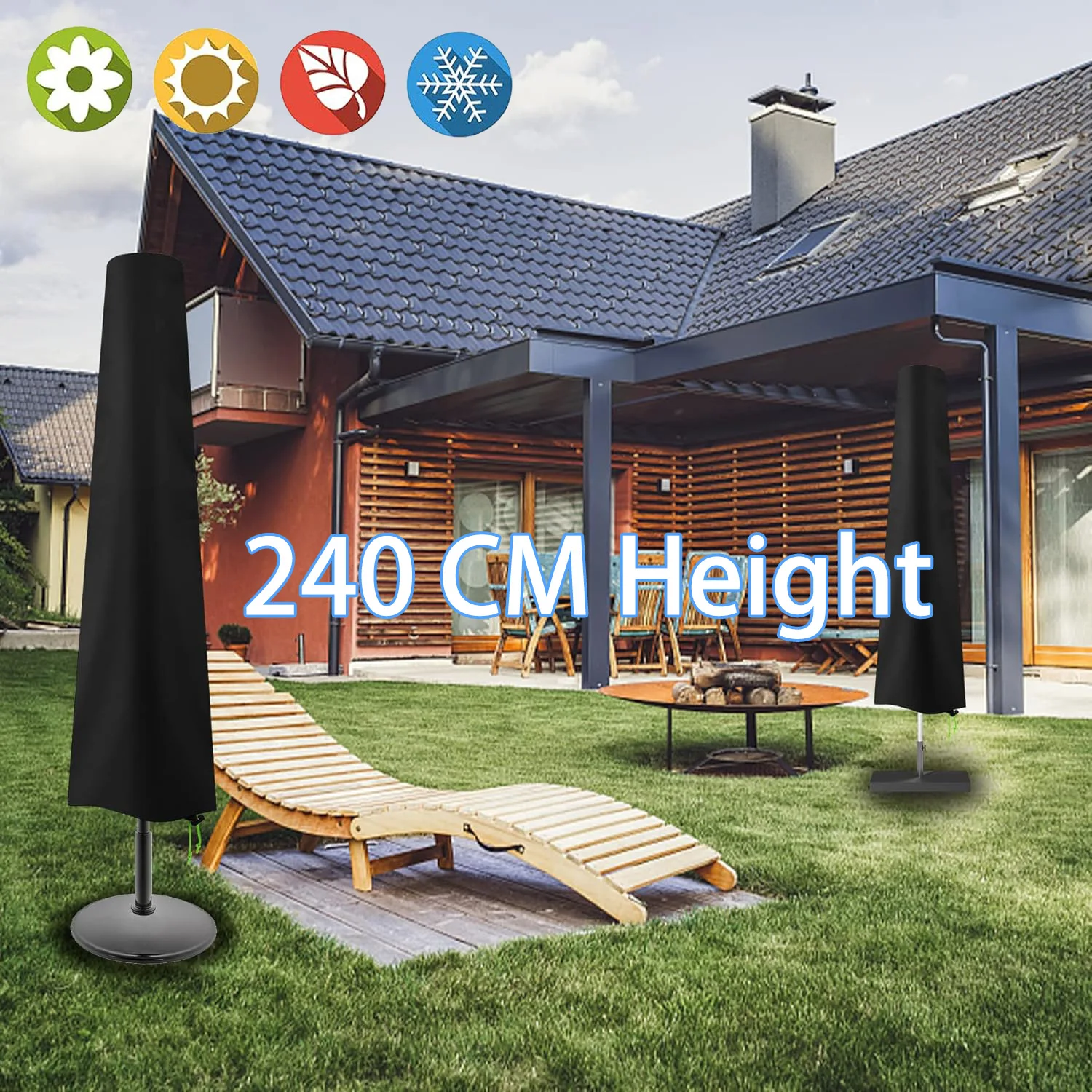 Garden Umbrella Outdoor Parasol Cover Garden Sunshade Uv Cover Accessories Available In 6 Sizes