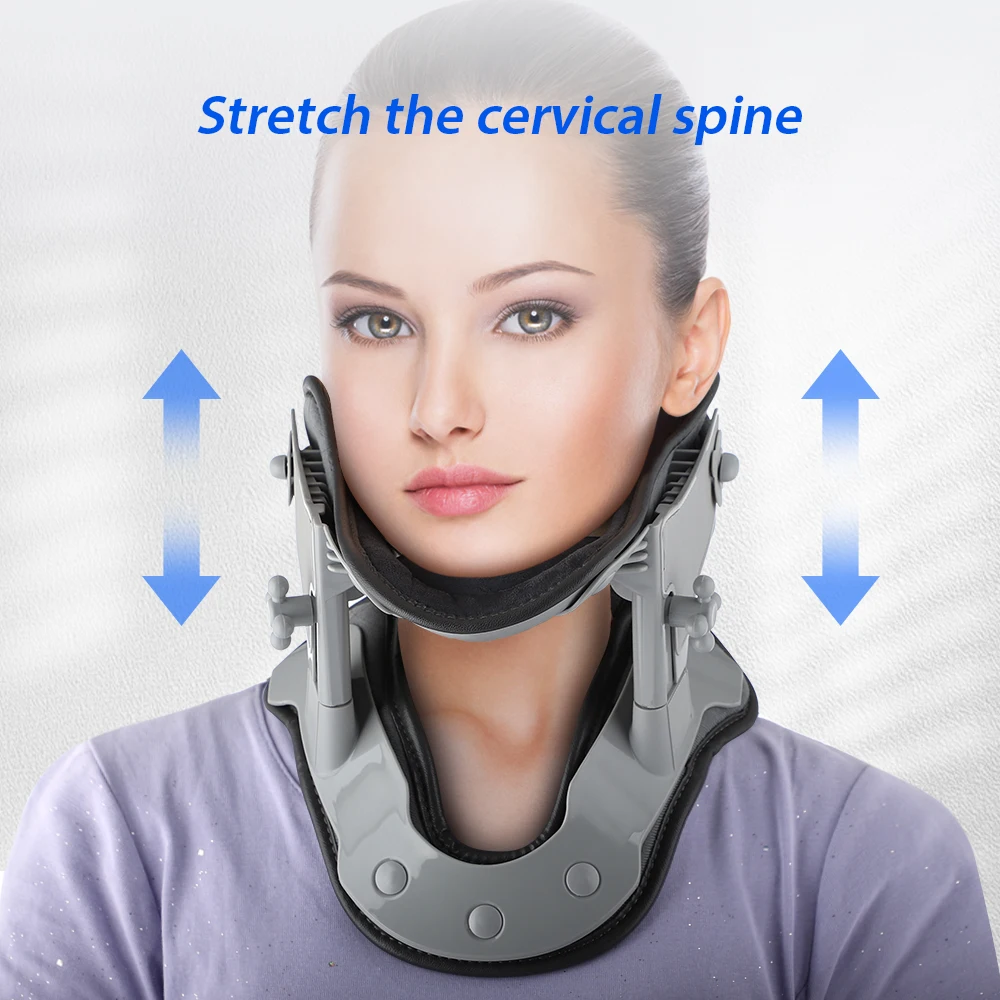 Neck Brace Support Orthosis, Adjustable Cervical Collar, Fixable Neck Posture Corrector, Pain Relief, Traction Spine Alignment