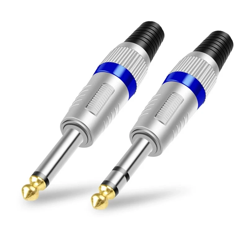 Amplifier Microphone Plug 2/3 Pole Mono Stereo Soldering Audio Jack 6.35mm Connector