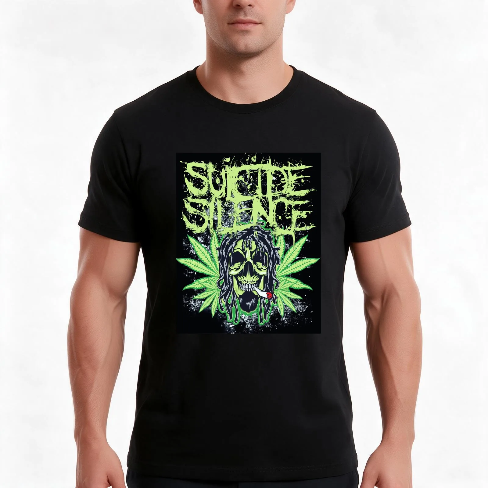 A Bloodsoaked Symphony Logo Weedskull Tengkorak Ngudud Gift For Fans T-Shirt, Summer Casual Cotton Tee, Vintage Graphic Print