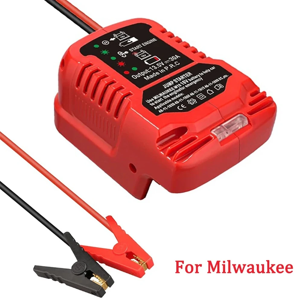 Battery Jumper Cable Adapter for Milwaukee 18V Auto Car Jump Starter Booster Cable Heavy Duty Emergency Start Tool ﻿