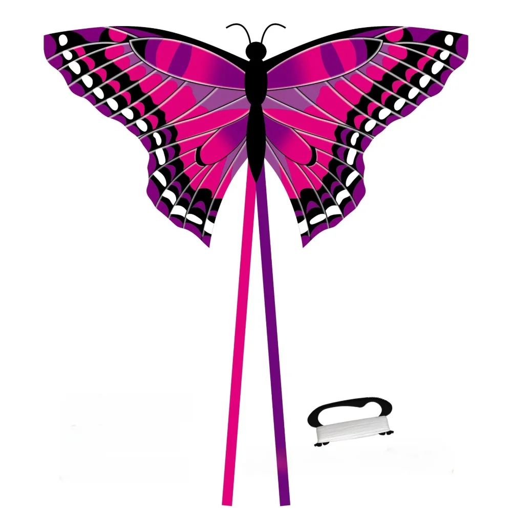 Cerf-volant papillon coloré facile à voler, beau cerf-volant 3D de direction, longue queue, bon volant, jouet volant en plein air, voyages en famille