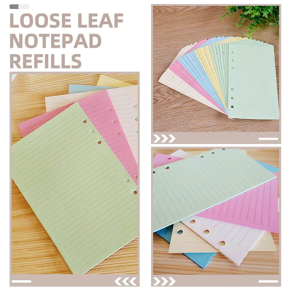 

3 Books Loose Leaf Notebook Paper Refills Thick Smooth Surface 6 Holes Notepad Replacement Planner Binder Refills