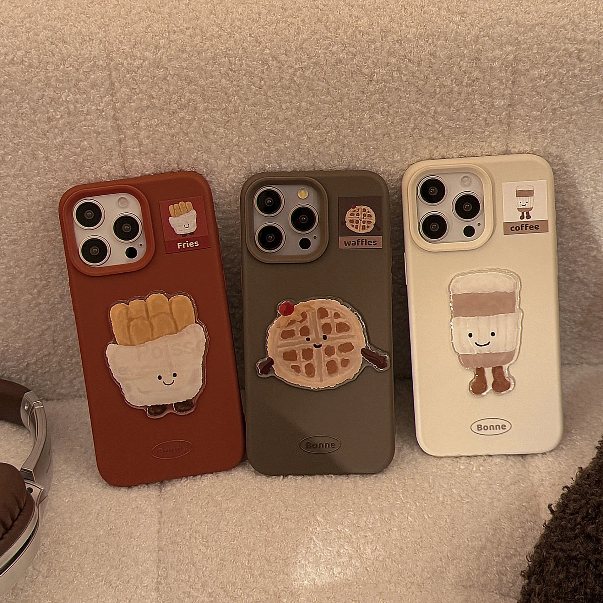 Luxury 3D Cartoon Delicious Food Coffee Pattern Phone Case For iPhone 17 16 15 14 13 12 Pro Max Shockproof Protective Soft Cover view 2