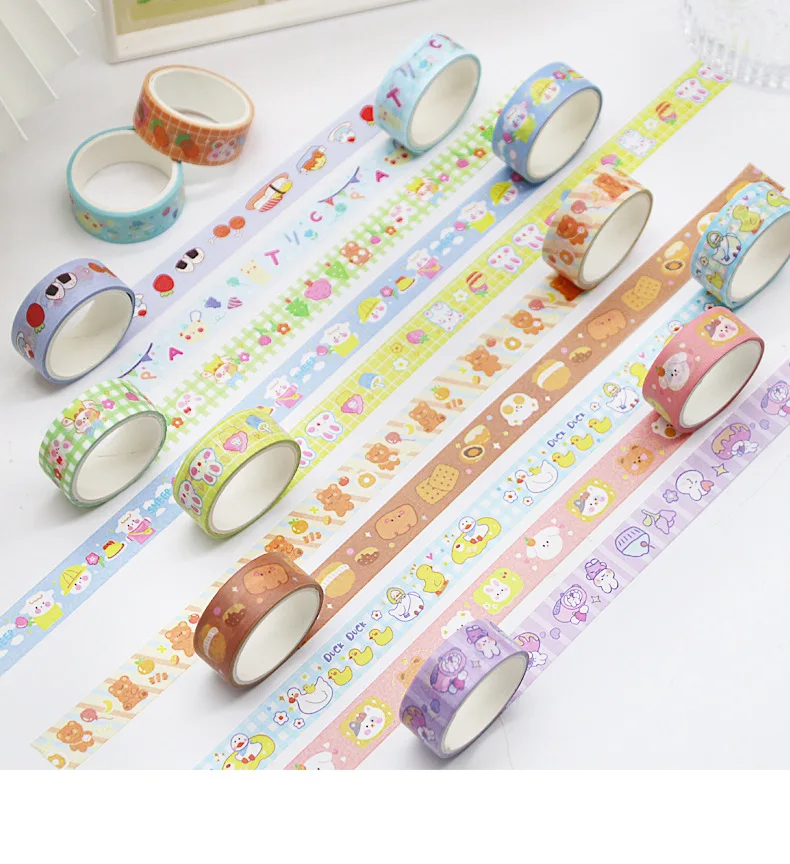 60rolls 7200inch Cartoon Kawaii Washi Tape Set Grid Food Fruit Scrapbooking Sticker Tapes DIY Masking Kids Japanese Decoration