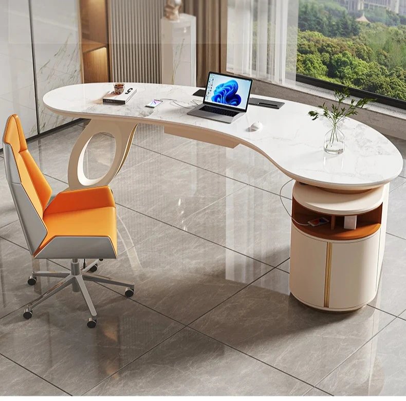 slab desk Modern simple desk Home high-end study Creative curved computer desk
