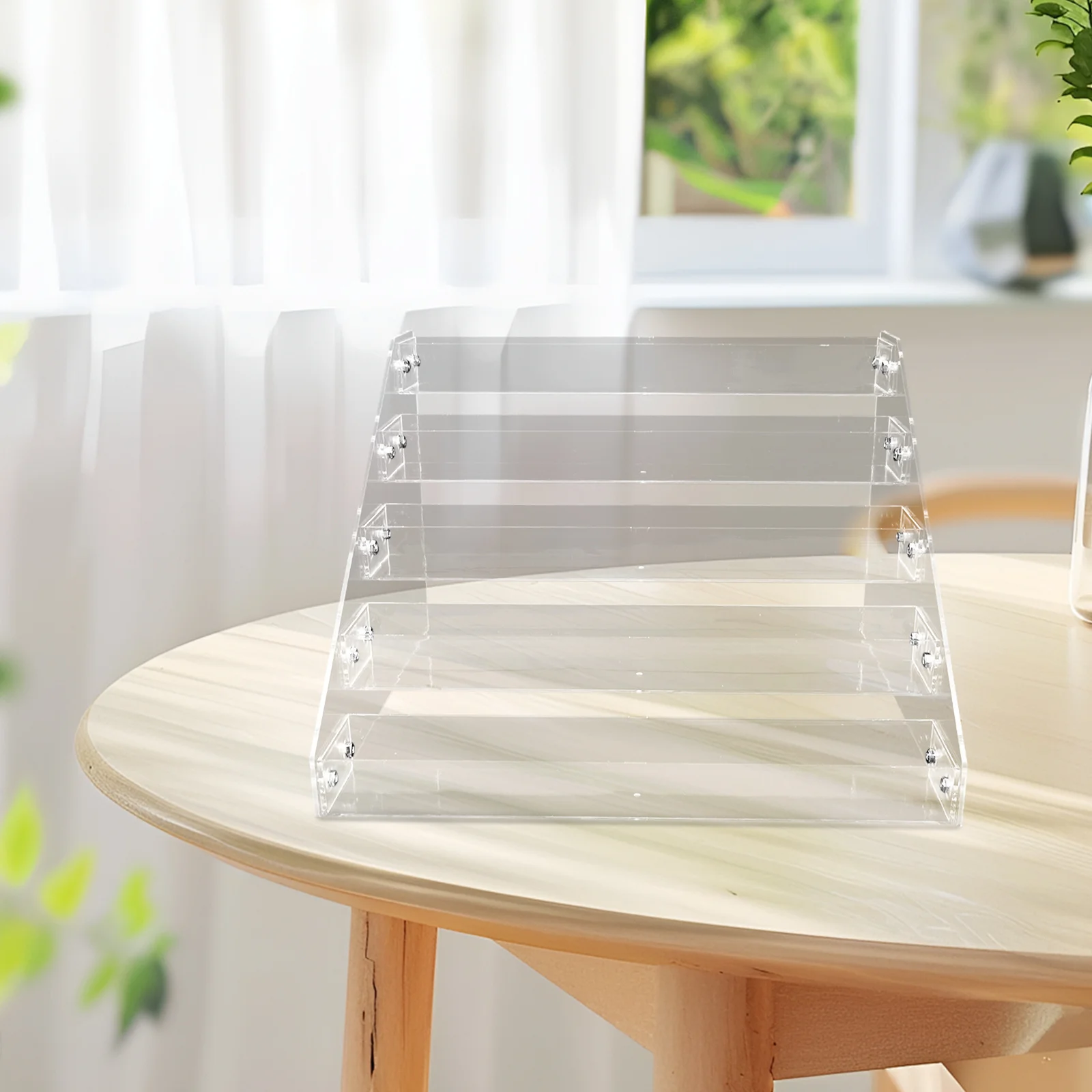 Acrylic 5 Tier Nail Polish Organizer Rack Makeup Storage Lipstick Tube Holder Essential Oils Shelf Stand Fingernail Polish Rack