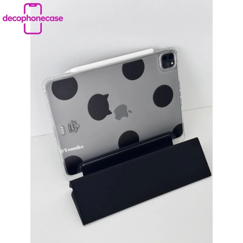 Süße und Vintage-Hülle mit gepunktetem Katzenmädchen-Motiv für iPad Pro 10/11-Zoll 2020/6./7./8. Generation/Air 3./Air 4./9. Generation/Air 5. Generation 2022/Air