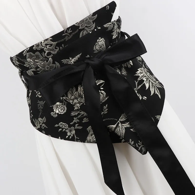 1pc Women's Embroidered Belt Vintage Fashion Dresses Elastic Waistband Hanfu Dress Waist Sash Accessories