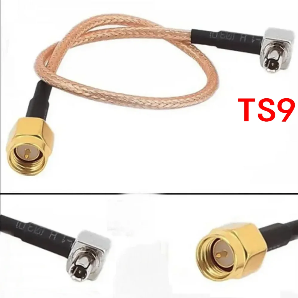 

50pcs TS9 Male Right Angle TO SMA Male RG316 Pigtail Cable 250 ℃