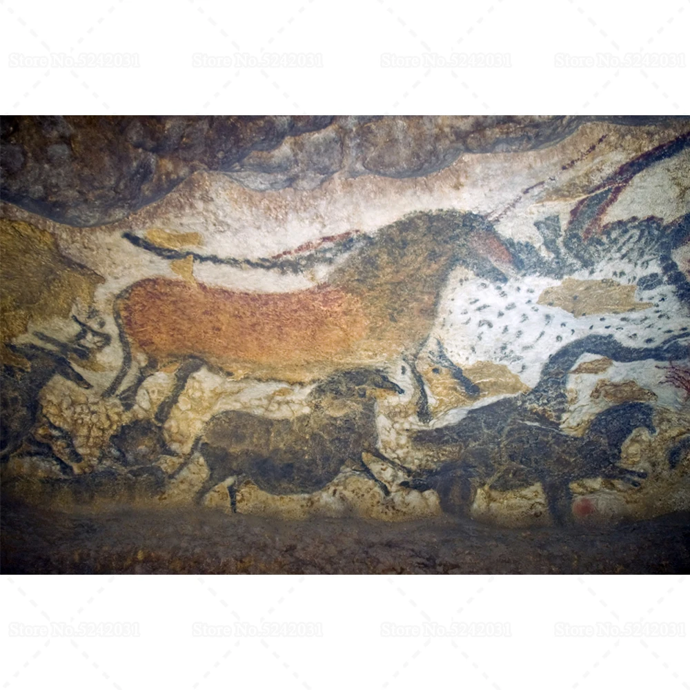 France Lascaux Cvae Paintings Bull and Horses Print Canvas Painitng Great 19 Thousand Years Ago Art Work for Home Wall Decor
