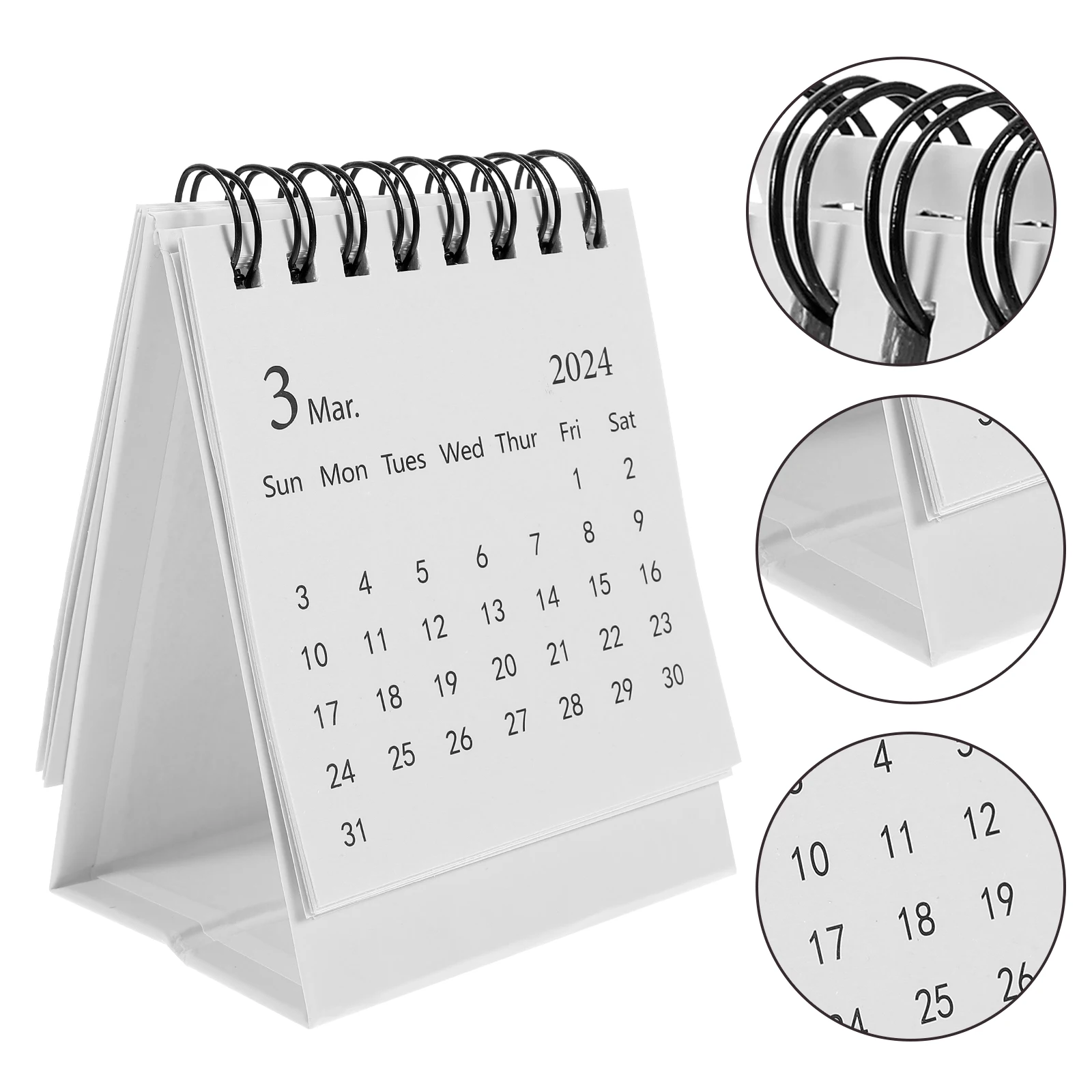 

Decoration Mini Desk Calendar Calendars Decorate Cute White Small Desktop Office