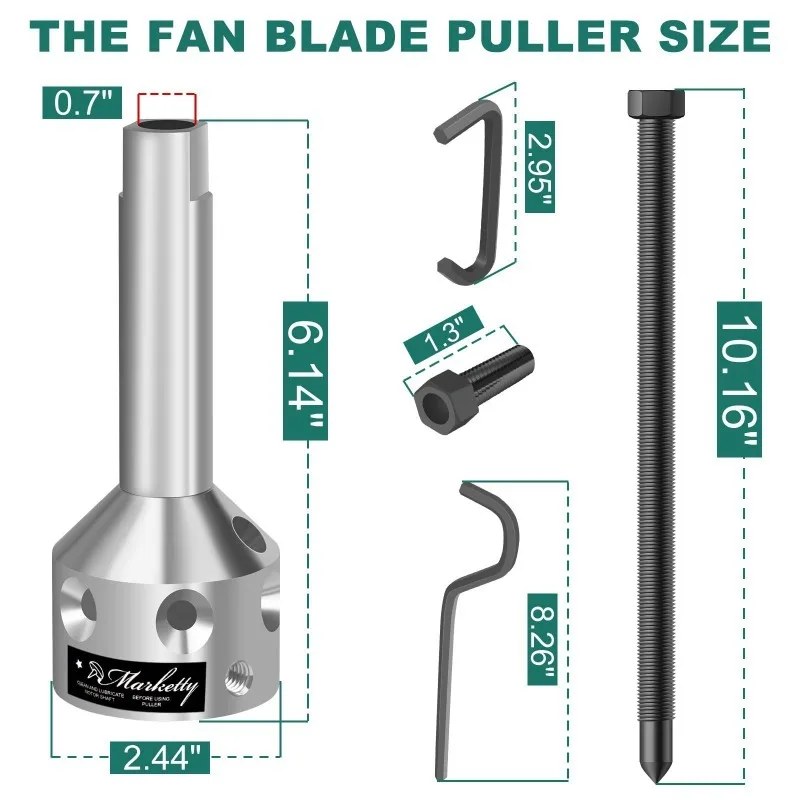 The Wheel Hub Pulling Tool Can Be Adapted To 5/8-inch Belt Drive and 1/2-inch or Smaller Direct Drive Motor Shaft BL1335