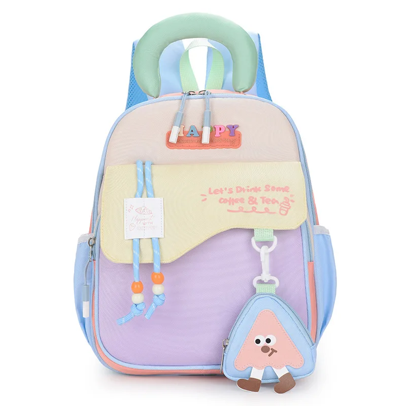 Kids Backpack Boys and Girls Children School Bag Kindergarten Daypack Cartoon Coffee Pendant Lightweight Casual Rucksack Travel