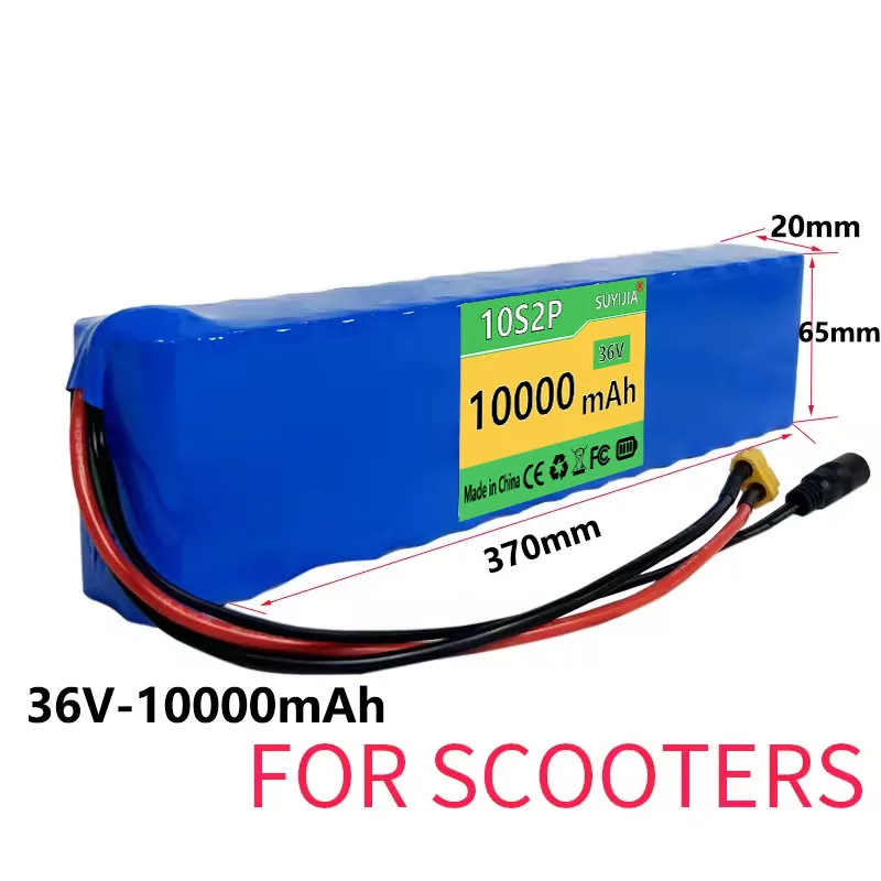 Batterie Lithium Li-ion 36V 10S2P 10Ah 18650, 350W 500W 750W 36v, Pour Scooter électrique