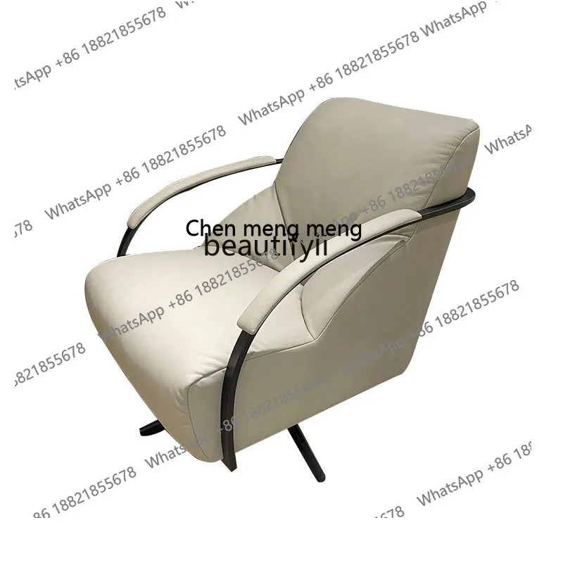 

Couch Leather Lounge Chair Single Seat Chair Imported First Layer Cowhide Steel Frame Home Office Designer Comfortable Type