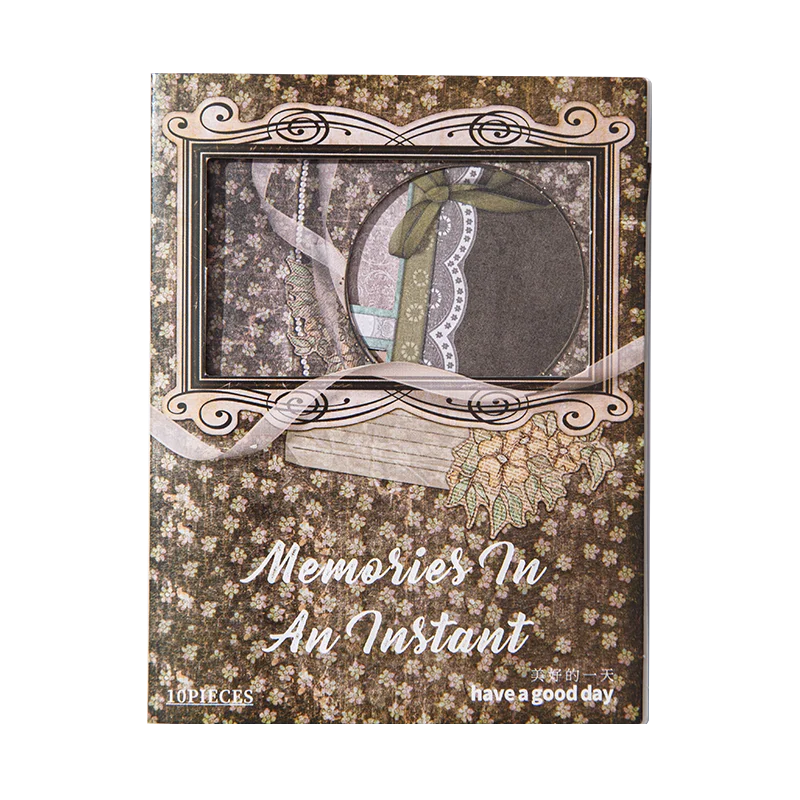 12 paquetes/lote de recuerdos en una serie instantánea, pegatina de papel decorativa retro bonita