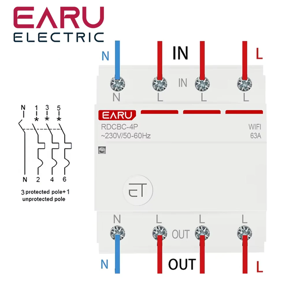 eWelink App Three Phase WiFi Circuit Breaker Smart Time Timer Relay Switch Voice Remote Control Smart House Alexa Google Home