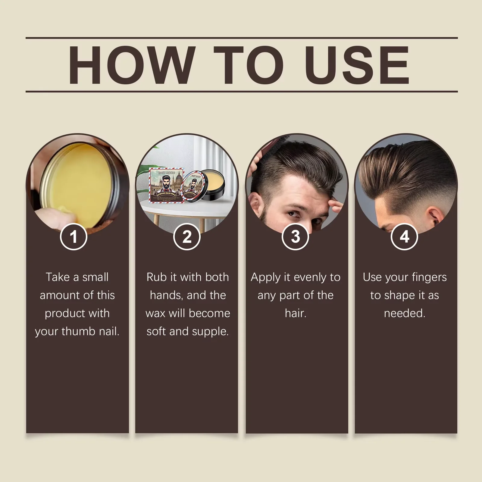 

East Moon Men Hair Styling Wax Non Greasy Soften Smoothing Fixed Fluffy Wigs Finishing Edge Control For Women Hair Shaping Cream