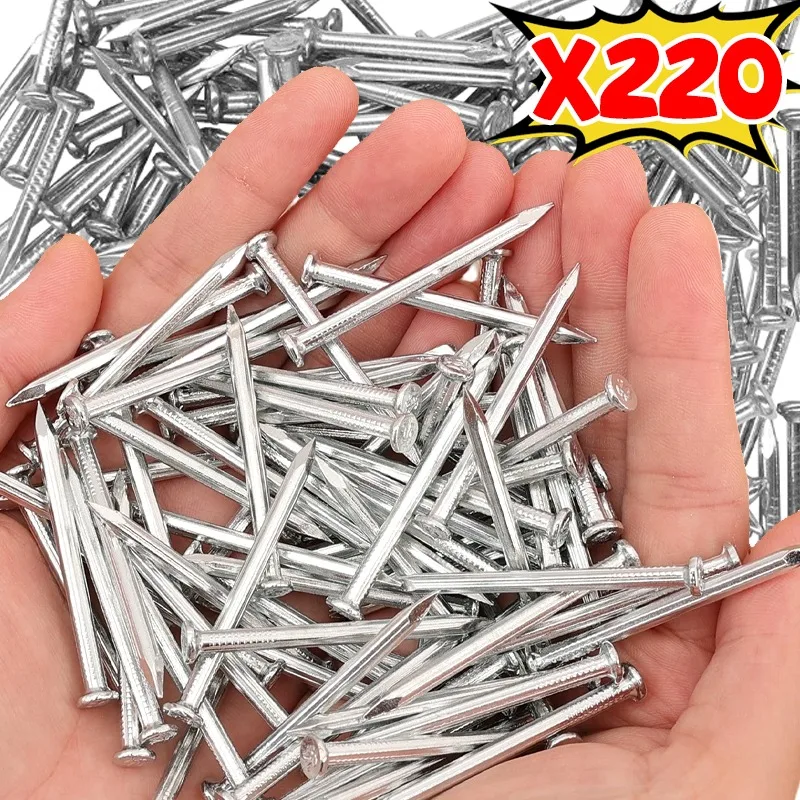 

78/220Pcs Cement Nails Point Tip Steel Nails Wall Drywall Cement Brick Masonry Pushpin 25mm To 50mm Hardware Screw Supplies