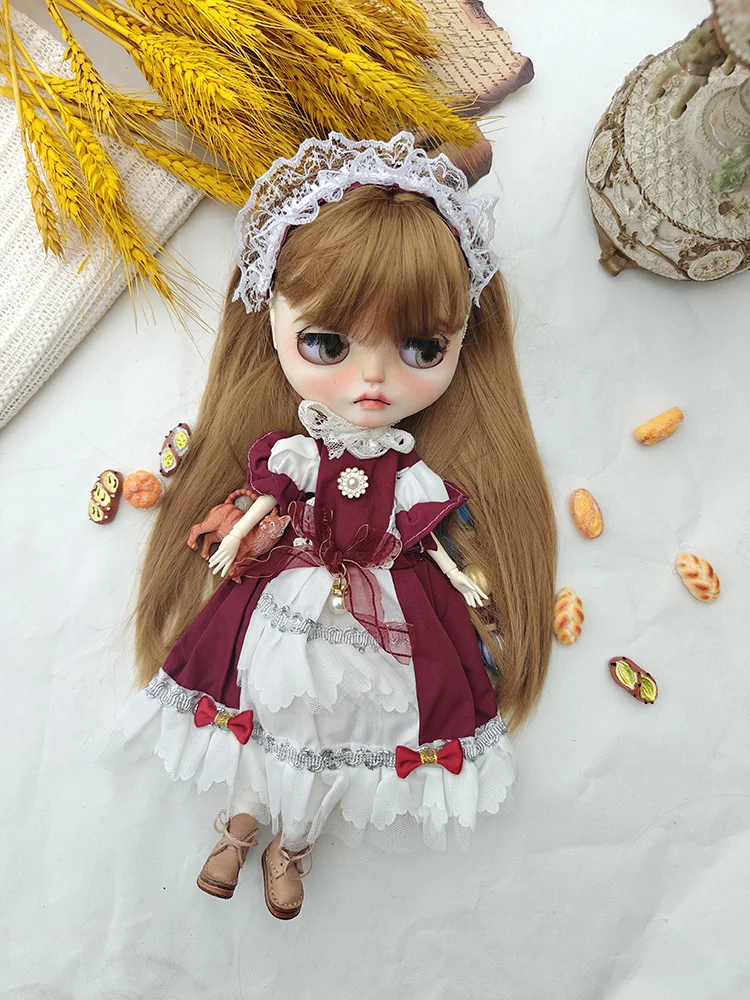Blythe Puppenkleidung, lässiger Rock, süßes handgefertigtes Kleid, OB22, OB24, AZONE, Blythe Puppenzubehör, Kleid, Blythe-Kleidung