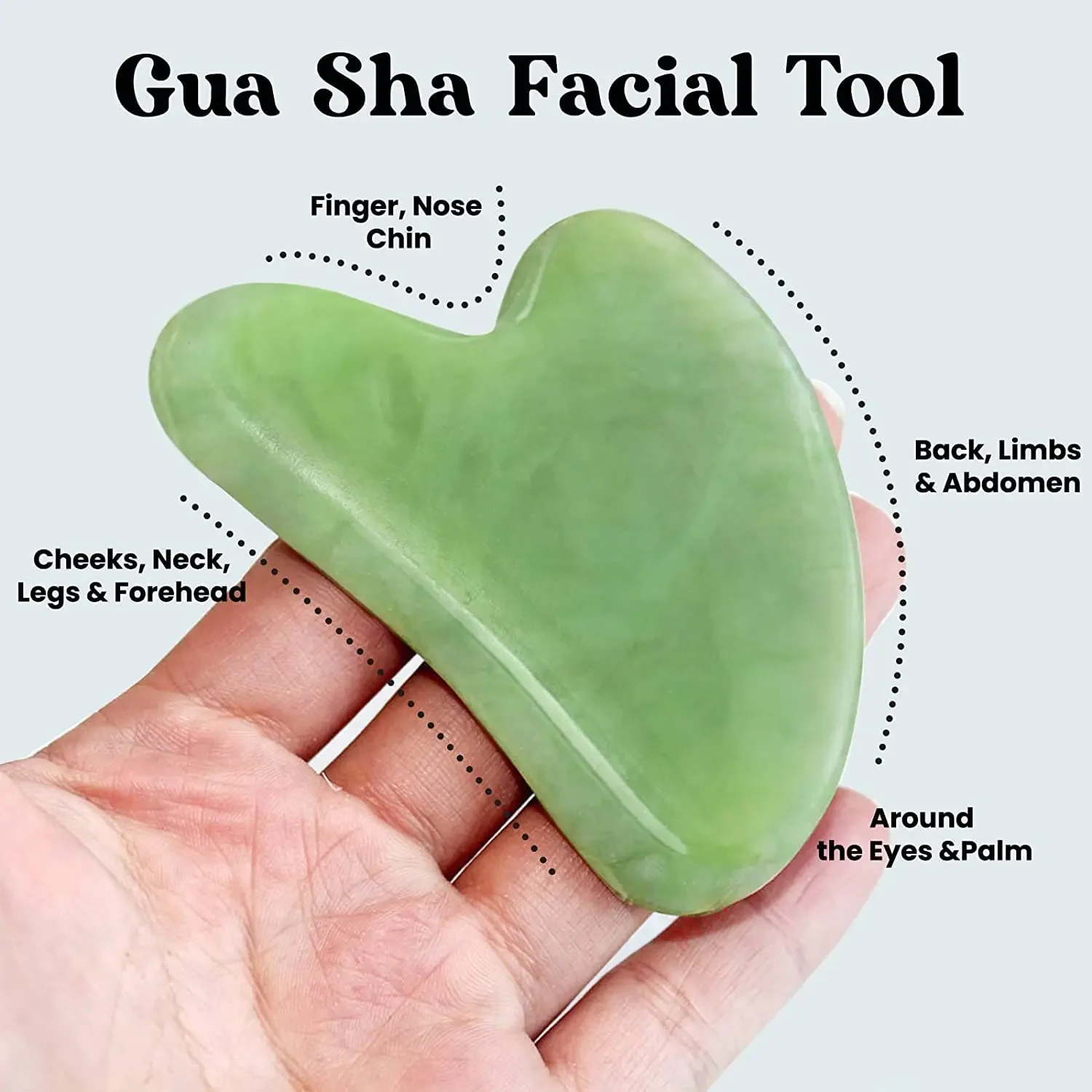 Ice Jade Roller Gua Sha Facial Face Massager Natural Healing Crystals  for Wellness Relaxation (Green)