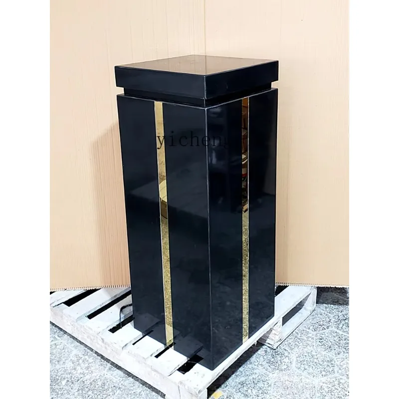 bj-11 black marble sculpture base, health center floor decoration handicraft table