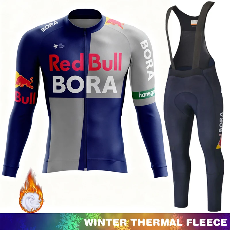 ريد بول ملابس رياضية مجموعة الدراجات الحرارية جيرسي ملابس للرجال الشتاء الصوف مريلة الطريق دراجة Termal 2026 الزي رجل موحدة البدلة