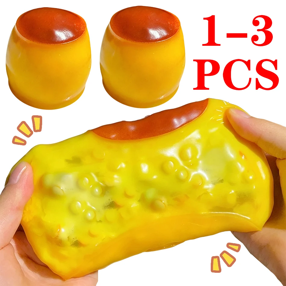1-3 Stück Handgemachtes Knuspriges Pudding-förmiges Knister-Squeeze-Spielzeug mit Knusprigem Füllstoff, Squishy-Ball zur Angstlinderung und Stressabbau für Erwachsene