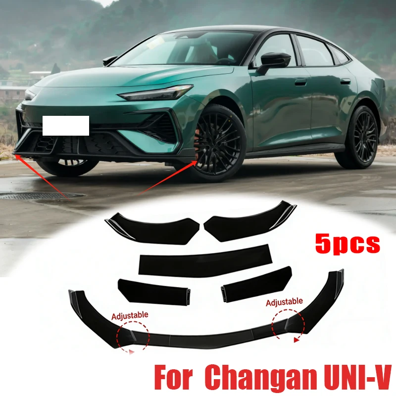 

5Pcs ABS Material Universal Car Front Bumper Separator Bumper Lip Body Kit Duck Lip Separator For CHANGAN UNI-V Car Accessories