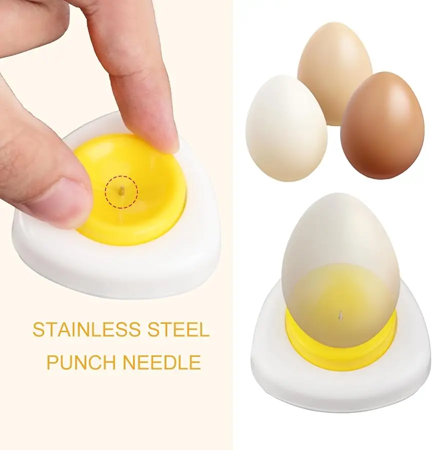 Egg Hole Puncher Opener Needle Egg Maker Plastic Base Manual Boiled Egg Punching Machine Puncher Seperater Cracker Piercing Tool