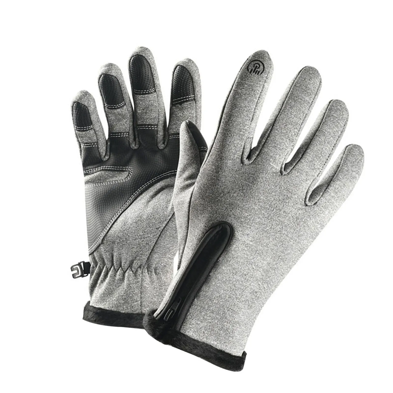 

Touch Screen Gloves Waterproof Warm Cycling Running Climbing Outdoor Sports Men Women Size L Gray Non Slip Abrasion Resistant