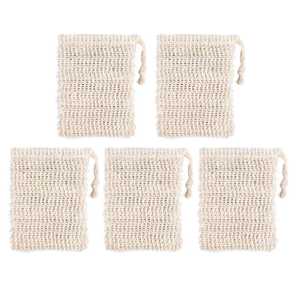 5 Pcs Soap Bag Foaming Exfoliating Shower Saver Bathing Pouch Net 1300X950X200CM For Yellow Travel