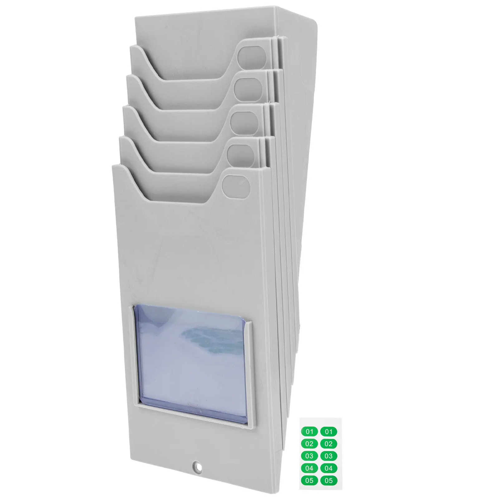 Plastic Material Document Holder Multi-Grid Time Card Rack for Warehouse Use Attendance Cards Tags Storage Shelf Goods Cards