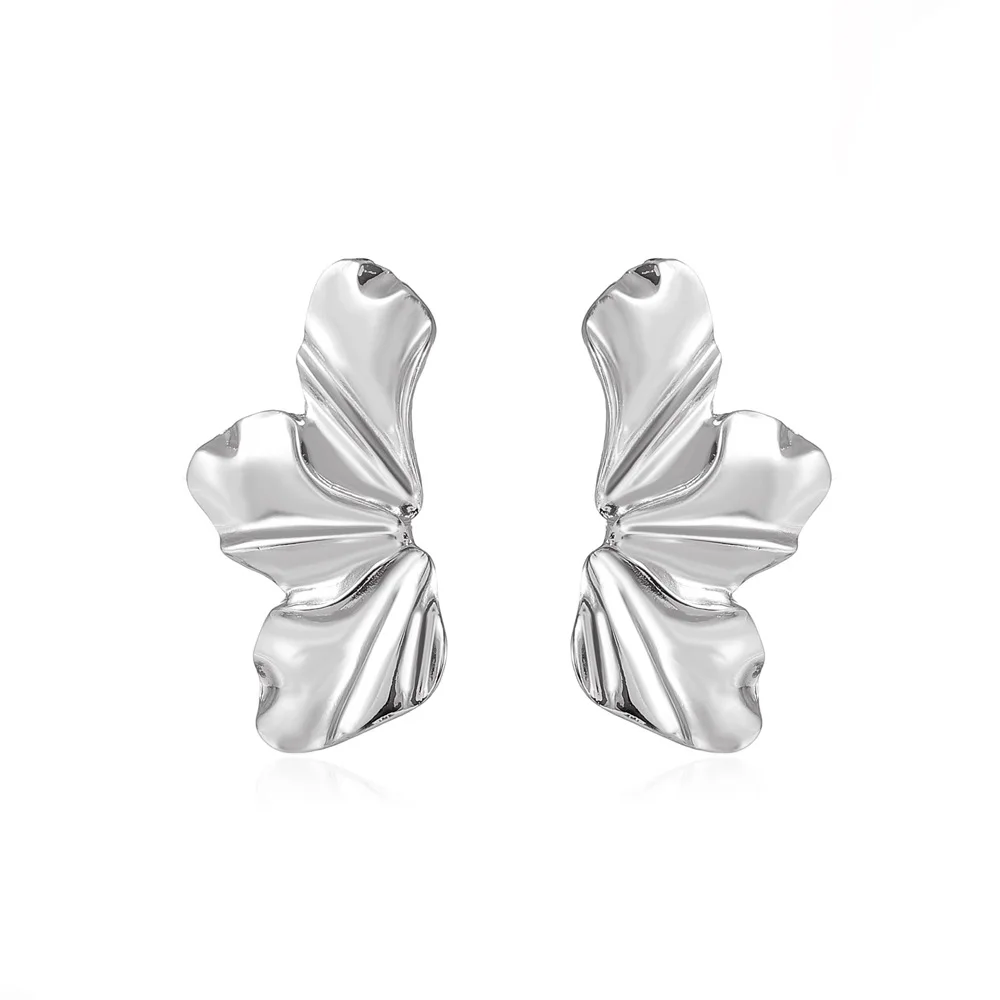 New  Trendy Design French Petal Stud Earrings For Women Korean Fashion Earring Birthday Party Jewelry Gifts