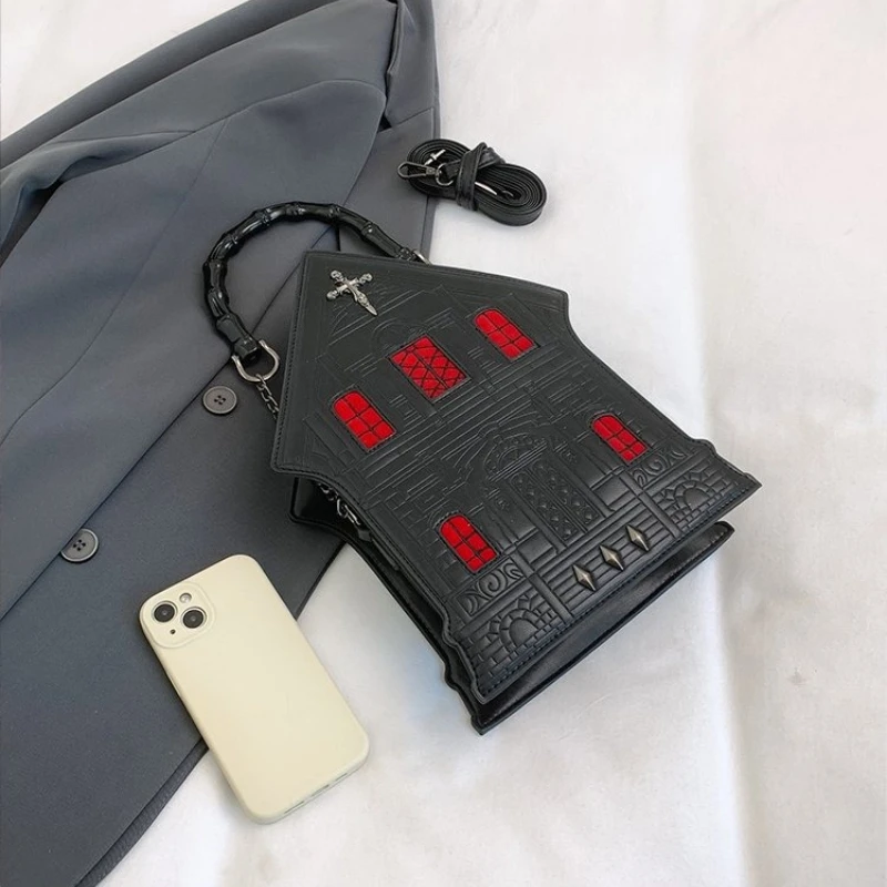 New Creative Three-dimensional House Shaped Side Bag for Ladies Punk Style Personalized Women's Shoulder Bags HOT Pop Style