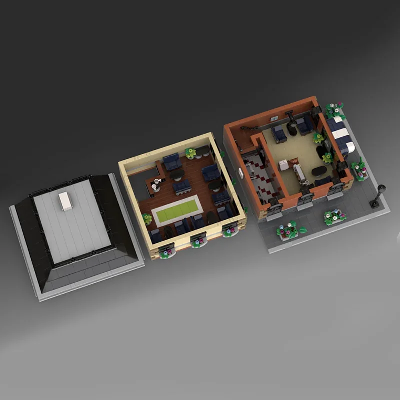 MOC Creative City Street View Modulair Duits Treinstation Set Architectuur Bouwsteen Kindermontage Bakstenen speelgoed aanwezig