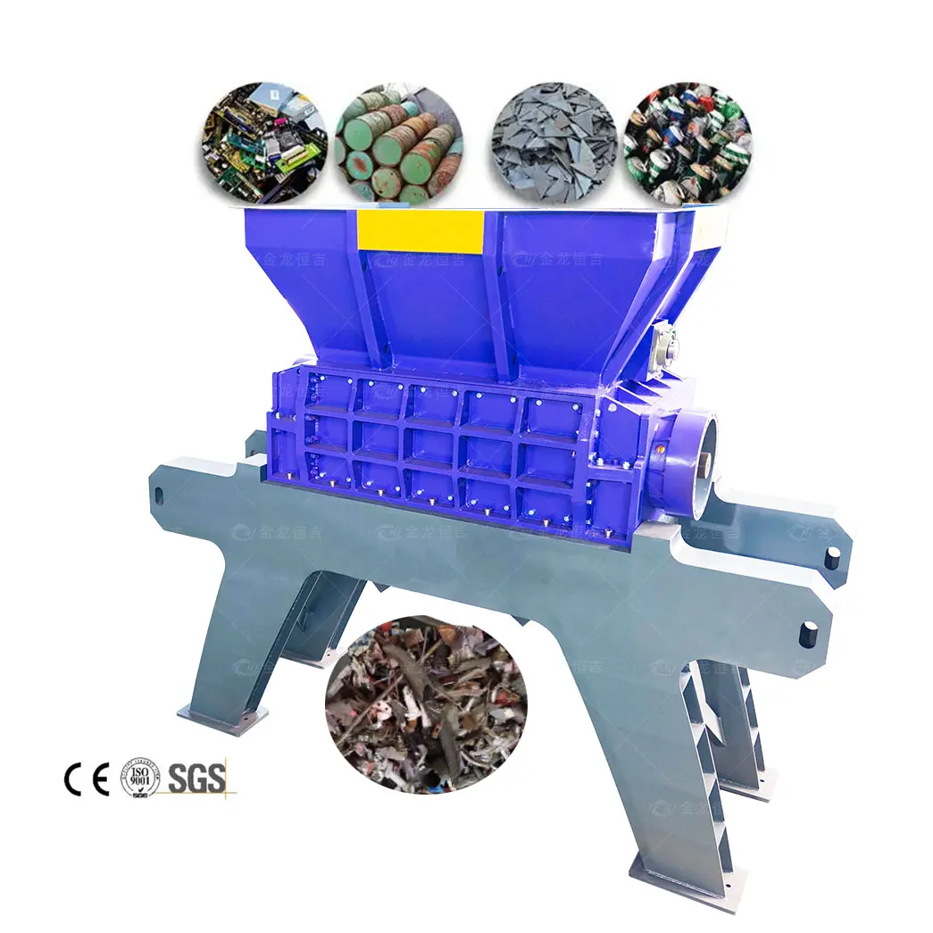 Double Shaft  Shredder Scrap Metal Crusher for Steel Iron Aluminum Recycling CE Certified