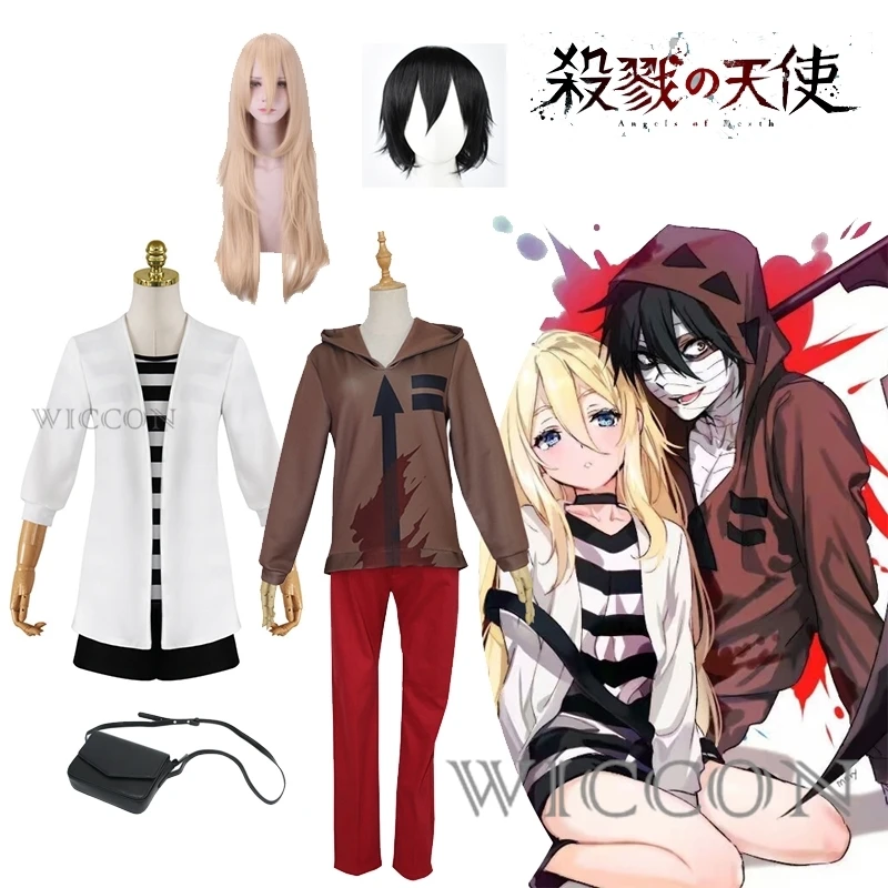 

Angels Of Death Cosplay Costume Ray Rachel Gardner Uniform Zack Isaac Foster Cosplay Anime Costume Backpack Wig