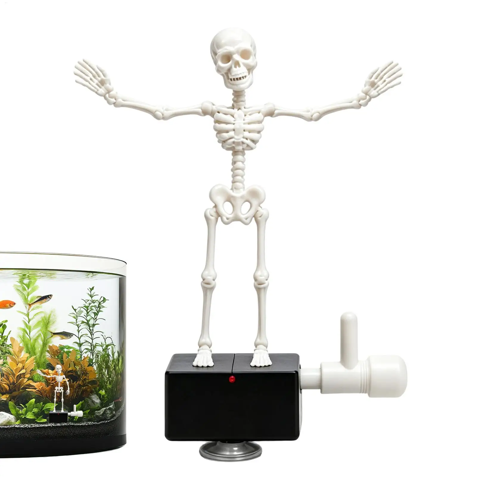 Halloween Dancing Skeleton Fish Tank Decor Aquarium Bubbler Ornament Oxygenator Hydroponic Dynamic Decoration for Holiday Supply
