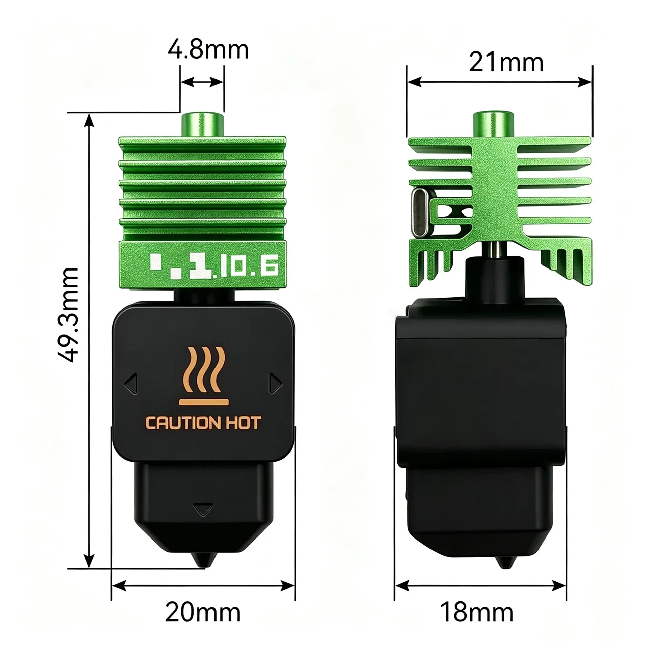 MPVD ™ Hotend für Bambu Lab A1 X2D Hotend A2L Hotend A1 H2C P2S H2D H2S Düsen-Upgrade Antihaft-Filament Hohe Härte Langlebig – Detail 6