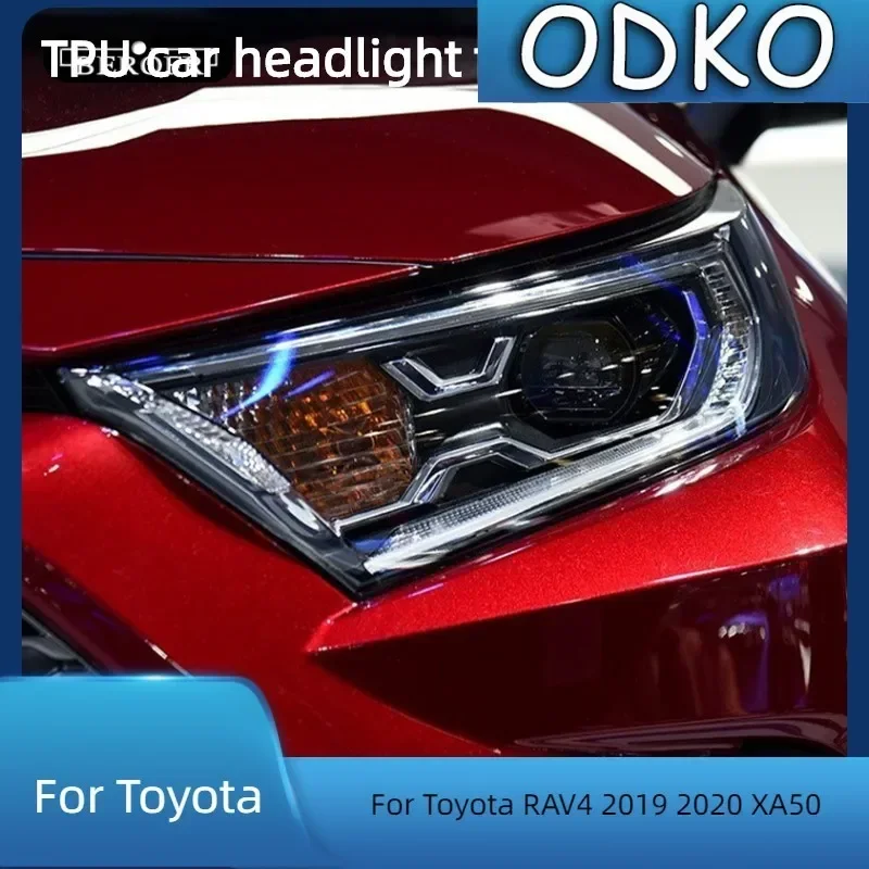 

Для Toyota RAV4 2019 2020 XA50 автомобильная фара, черная защитная пленка, защитная прозрачная наклейка из ТПУ, аксессуары